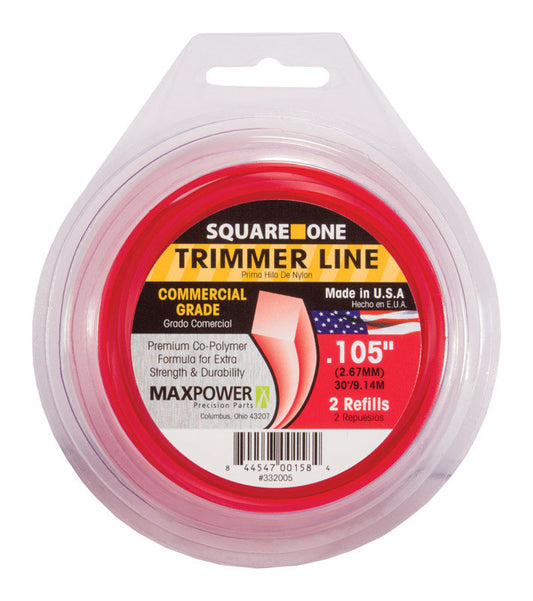 MaxPower Square One Commercial Grade 0.105 in. D X 30 ft. L Trimmer Line