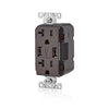 Leviton Decora 20 amps 125 V Brown Outlet and USB Charger 5-20R 1 pk
