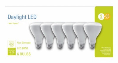 GE BR30 E26 (Medium) LED Light Bulb Daylight 65 Watt Equivalence 6 pk