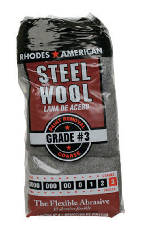 Rhodes American 3 Grade Medium Steel Wool Pad 12 pk (Pack of 6)