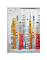 InterDesign 72 in. H x 72 in. W Multicolored Metropolitan Shower Curtain PEVA (Pack of 2)