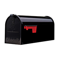 Architectural Mailboxes Elite Classic Galvanized Steel Post Mount Black Mailbox