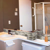 Peel and Impress Multiple Finish Vinyl Desert Sand Oblong Adhesive Wall Tile 11 L x 9.3 W in.