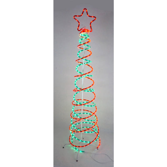 Celebrations LED Multi Spiral Christmas Tree 7 ft. Yard Decor