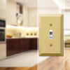 Amerelle Century Polished Bronze 1 gang Stamped Steel Toggle Wall Plate 1 pk - Open Box