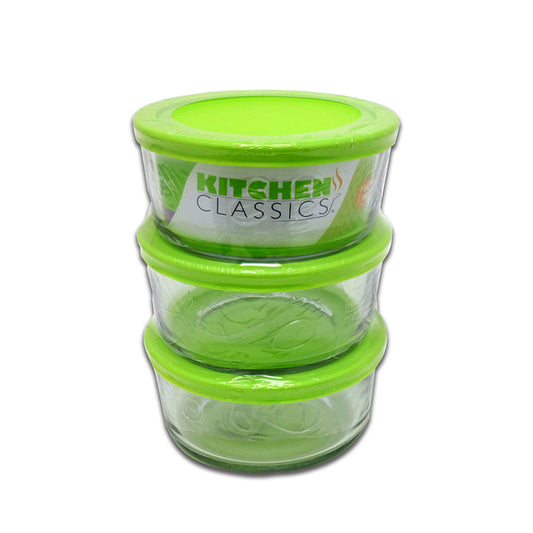 Kitchen Classics 4 cups Clear Food Storage Container Set (Pack of 3)