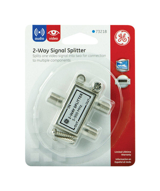 GE F-Connector F 2 Way Signal Splitter 1 pk