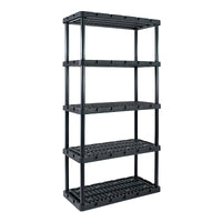 Gracious Living Knect-A-Shelf Black Resin 750 lbs. Capacity Shelving Unit 72 H x 36 W x 18 D in.