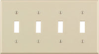 Leviton Almond 4 gang Thermoset Plastic Toggle Wall Plate 1 pk