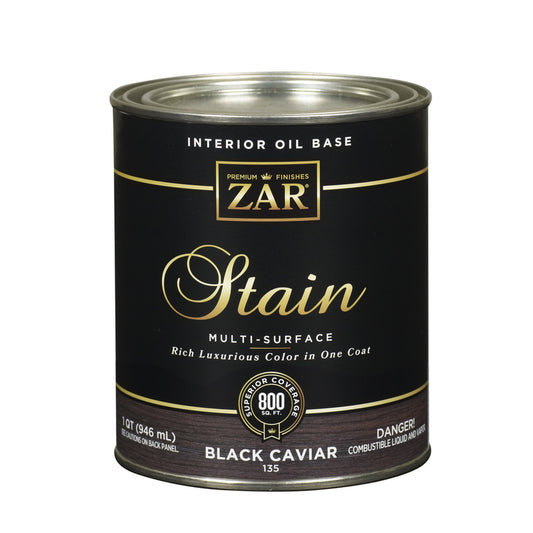ZAR Semi-Transparent Black Caviar Oil-Based Polyurethane Wood Stain 1 qt. (Pack of 4)