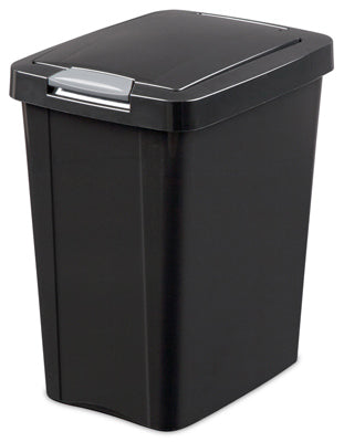 Sterilite 7.5 gal Black Polypropylene TouchTop Locking Wastebasket (Pack of 4)