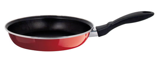 Coral Red 8" Porcelain On Steel Frying Pan