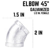 BK Products 1/2 in. FPT x 1/2 in. Dia. FPT Galvanized Malleable Iron Elbow (Pack of 5)