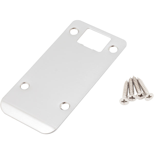 Placa de impacto con borde extendido y esquinas redondeadas, 2-1/4" x 4" (4-1/2" de longitud total), níquel satinado de Stone Harbor Hardware