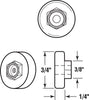 Prime-Line 3/4 in. D White Plastic/Steel Tub Enclosure Roller 4 pk - Open Box