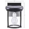 Gama Sonic Solar Coach Lantern Semi-Gloss Black Dusk to Dawn LED Wall Lantern