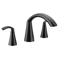 Grifo para bañera romana de arco alto con dos manijas en color negro mate