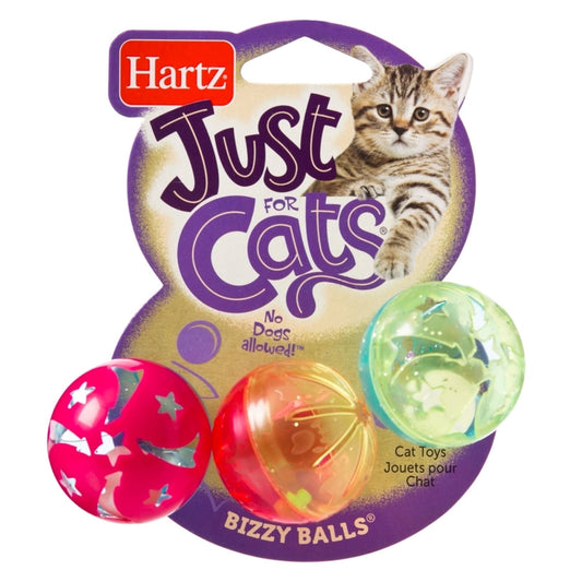 Hartz Just for Cats Assorted Bizzy Balls Cat Toy 3 pk