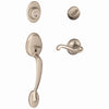 Schlage Plymouth / Flair Satin Nickel Single Cylinder Handleset and Knob Right or Left Handed
