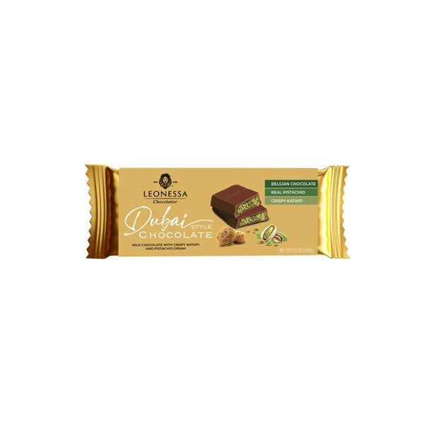 Barra de chocolate con chocolate con leche y crema de pistacho Leonessa, 3.5 oz (paquete de 12)