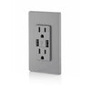 Leviton Decora 15 amps 125 V Gray Outlet and USB Charger 5-15R 1 pk