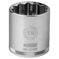 DeWalt 1-1/4 in. X 1/2 in. drive SAE 12 Point Socket 1 pc