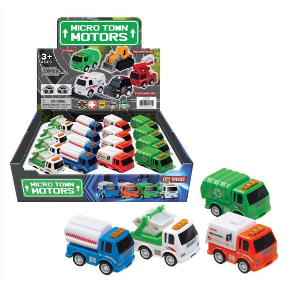Camiones de ciudad de Playmaker Toys, de metal fundido a presión, surtidos (paquete de 16)