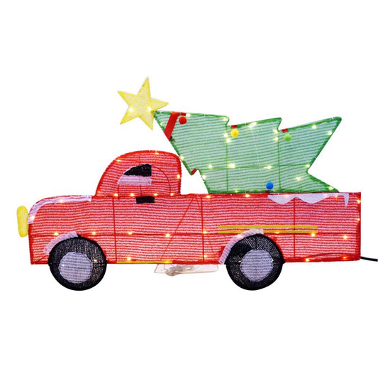 Celebrations Multicolored 15 in. H Red Truck with Christmas Tree Yard Decor