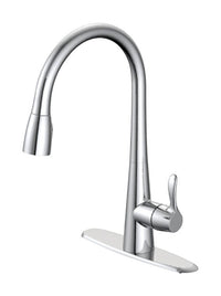 Oak Brook Ceramic Chrome 1.8 GPM High Arc Spout Pull-Down One Handle Kitchen Faucet