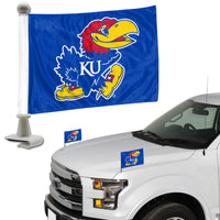 University of Kansas Ambassador Car Flags - 2 Pack