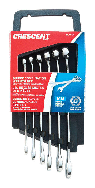 Crescent 12 Point Metric Combination Wrench Set 9.5 in. L 6 pk