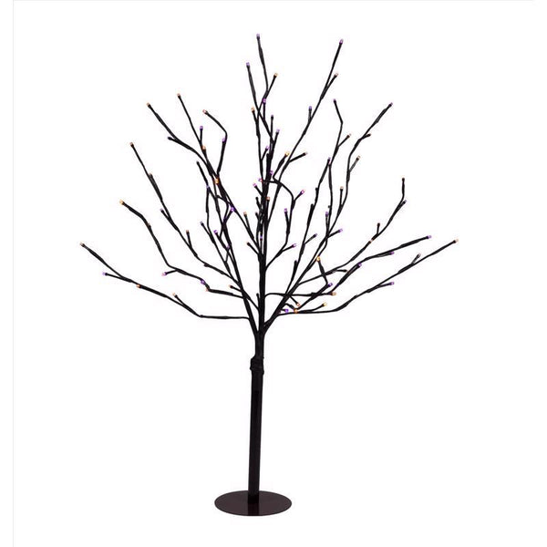 Decoración de Halloween Celebrations, estallido de luces dobles centelleantes naranja/morado de 32 in. (paquete de 6)
