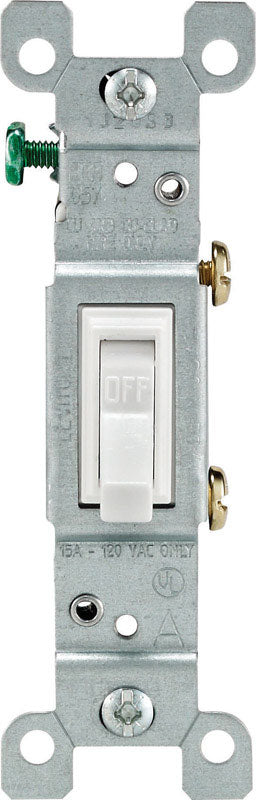 Leviton 15 amps Toggle Switch White 1 pk (Pack of 10)