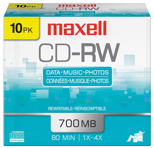 Maxell 630011 CD-RW Discs 10 Count