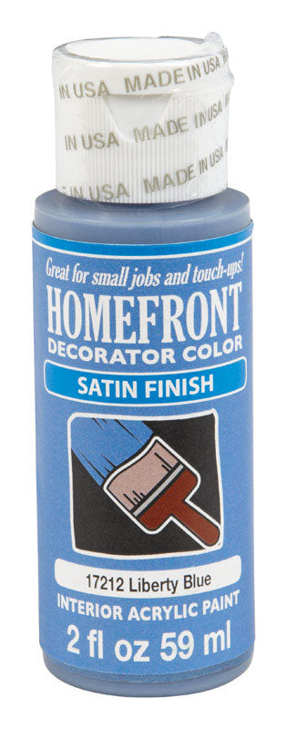 Homefront Decorator Color Liberty Blue Satin Interior Acrylic Hobby Paint 2 oz. (Pack of 3)