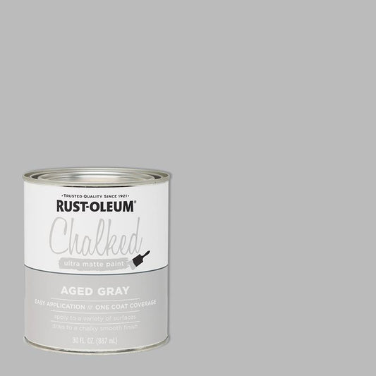 Rust-Oleum Chalked Ultra Matte Aged Gray Water-Based Acrylic Chalk Paint 30 oz