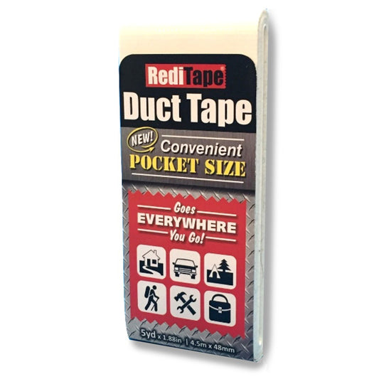 RediTape 1.88 in. W x 5 yd. L White Solid Pocket-Size Duct Tape