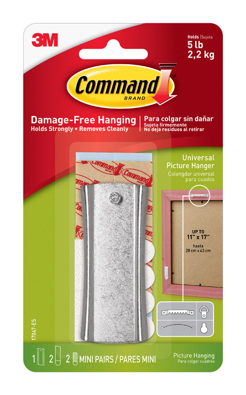 3M Command Steel-Plated Silver Metal Picture Hanging Kit 1 pk 5 lb.