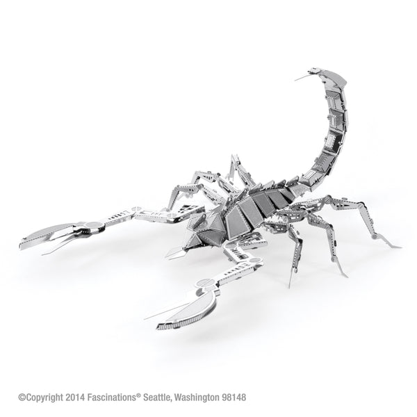 Fascinations Metal Earth Scorpion - Kit de modelo 3D en color plateado