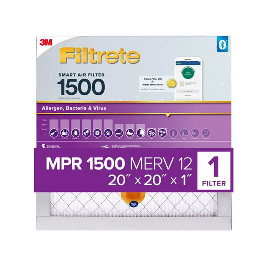 Filtrete 20 in. W X 20 in. H X 1 in. D Fiberglass 12 MERV Smart Air Filter (Pack of 4)