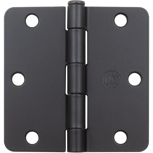 Standard Hinge, 3-1/2 Inches, 1/4" Radius Corner, Bulk Pack (100 Each), Matte Black by Stone Harbor Hardware