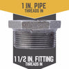 STZ Industries 1-1/2 in. MIP each X 1 in. D FIP Black Malleable Iron Hex Bushing