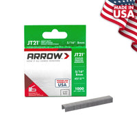 Arrow Fastener JT21 7/16 in. W x 5/16 in. L 23 Ga. Wide Crown Light Duty Staples 1000 pk (Pack of 5)