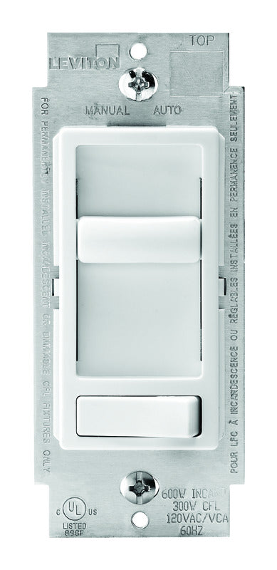 Leviton Decora SureSlide White 600 W Preset Slide Dimmer Switch 1 pk