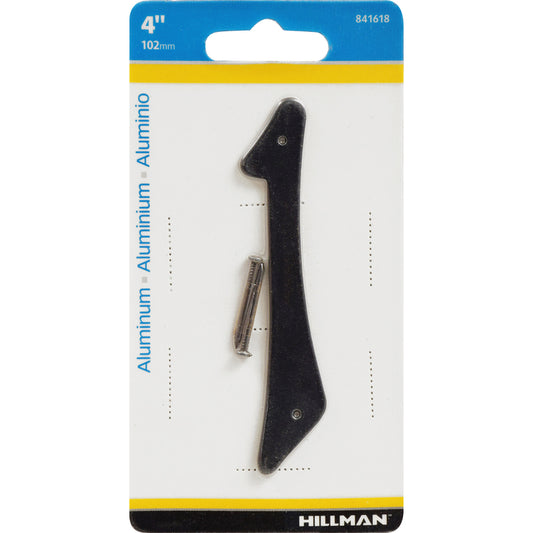 Hillman 4 in. Black Aluminum Nail-On Number 1 1 pc (Pack of 3)