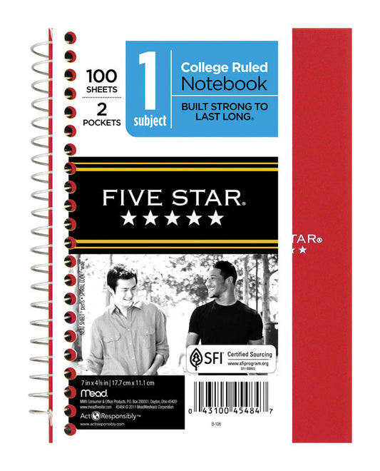 Mead 5 in. W x 7 in. L College Ruled Spiral Notebook (Pack of 12)
