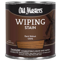 Old Masters Semi-Transparent Dark Walnut Oil-Based Wiping Stain 0.5 pt. (Pack of 6)