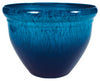 HC Companies Pizzazz 11.63 in. H X 16 in. D Polyresin Glaze Planter Admiral Blue