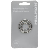 HILLMAN Tempered Steel Silver Split Rings/Cable Rings Key Ring