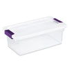 Sterilite 17511712 6 Quart ClearView Latchâ„¢ Storage Box With Sweet Plum Latches (Pack of 12)